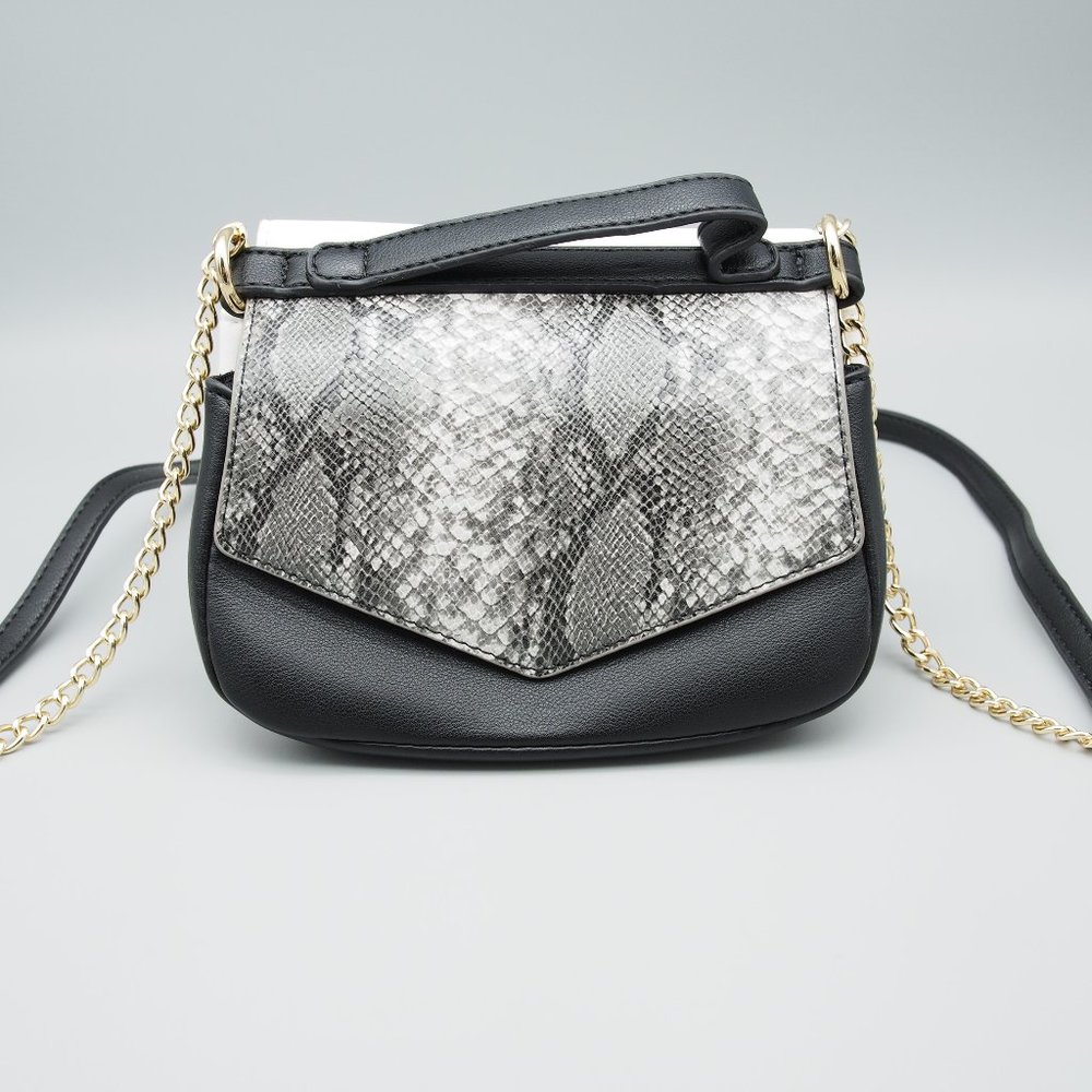 Crossbody Double‎ Sided  Bag Black & White Fashion Nova